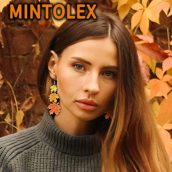 Thanksgiving Fall Maple Leaf For Women Lightweight Acrylic Glitter Autumn Holiday Jewelry Gifts Earrings