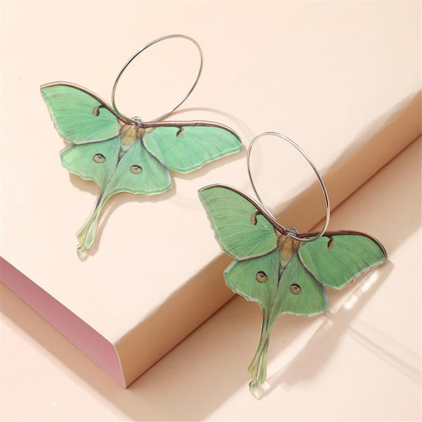 Butterfly For Women Unique Punk Insect Moth Drop Colorful Lightweight Acrylic Wing Statement Party Jewelry Earrings