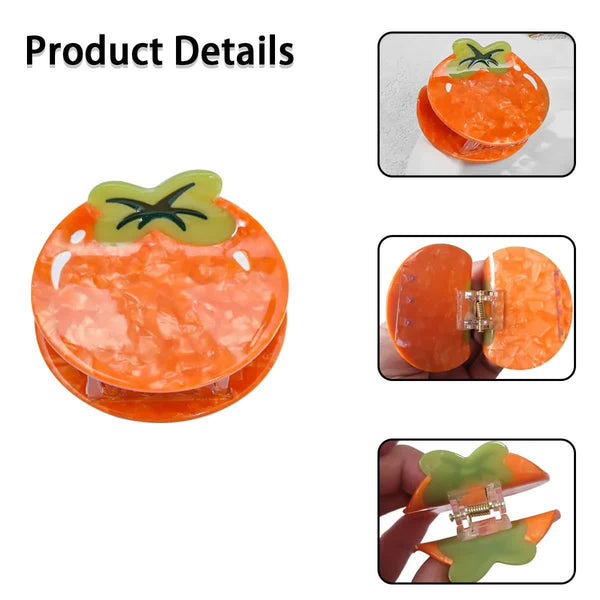 3 Pack Orange Persimmon Acetate Hair Claw Clips For Women & Girls Hair Accessories