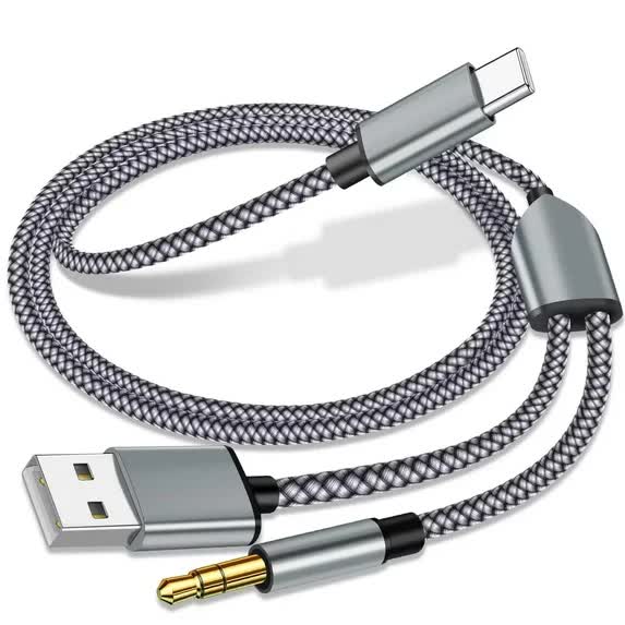 Usb C To 3.5Mm Aux Audio Cable With Charging 2 In 1 Car Stereo Headset Pd 18W Compatible Iphone 16/15 Samsung Galaxy S25/S24/S23/S22+ Google Pixel 7 O