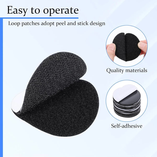 12 Pairs Round Self Adhesive Hook And Loop Tape Inch Black Nylon Dots Double Sided Strip Heavy Weight Industrial Strength Sticky For Home Car Office W