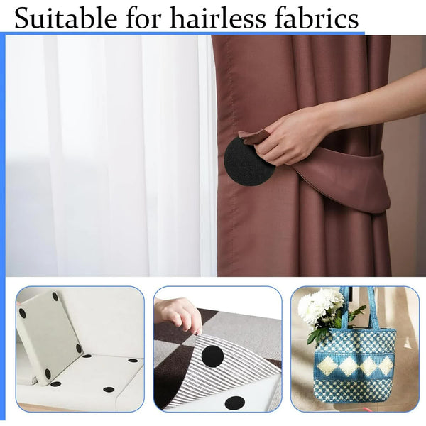 12 Pairs Round Self Adhesive Hook And Loop Tape Inch Black Nylon Dots Double Sided Strip Heavy Weight Industrial Strength Sticky For Home Car Office W