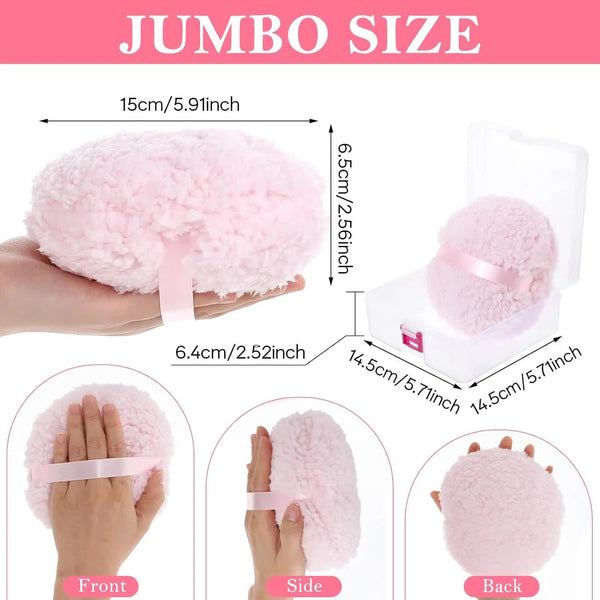 Body Powder Puff 6 Inch With Storage Container Pink Soft For Large Dust Puffs Women Applicator Sponges Applicators & Cotton