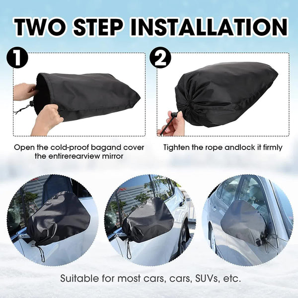 6 Pack Waterproof Car Side Mirror Covers Universal Fit For Winter Protection Mirrors
