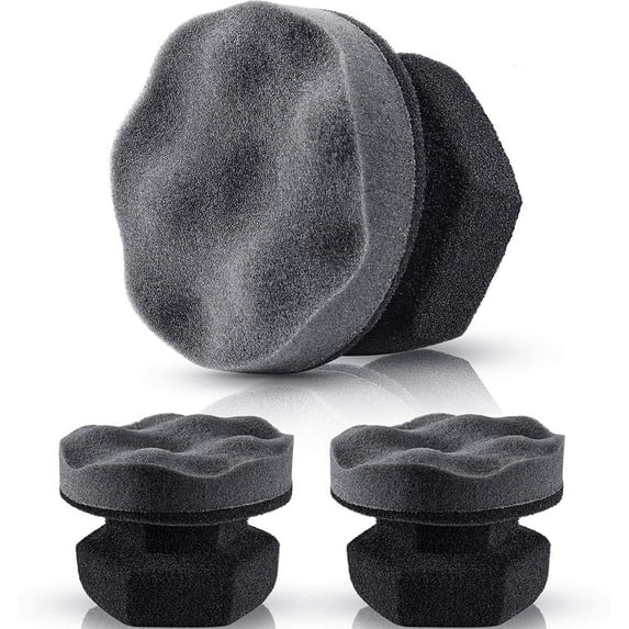 3 Pieces Tire Shine Applicator Dressing Pads Sponge Foam Gel Wet Car Detailing Reusable Cleaning Supplies For (Gray4.33 Inch) Cleaning Waxing & Valeti
