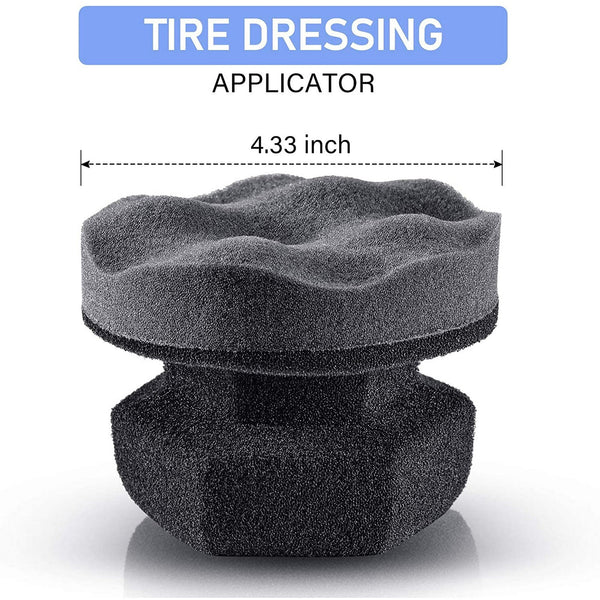 3 Pieces Tire Shine Applicator Dressing Pads Sponge Foam Gel Wet Car Detailing Reusable Cleaning Supplies For (Gray4.33 Inch) Cleaning Waxing & Valeti