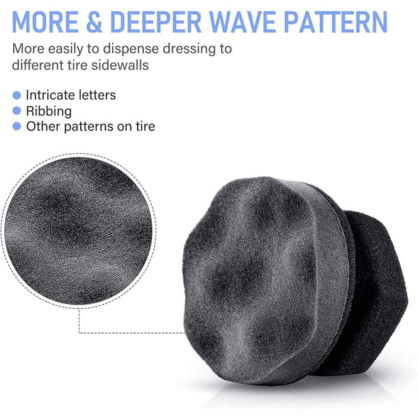 3 Pieces Tire Shine Applicator Dressing Pads Sponge Foam Gel Wet Car Detailing Reusable Cleaning Supplies For (Gray4.33 Inch) Cleaning Waxing & Valeti