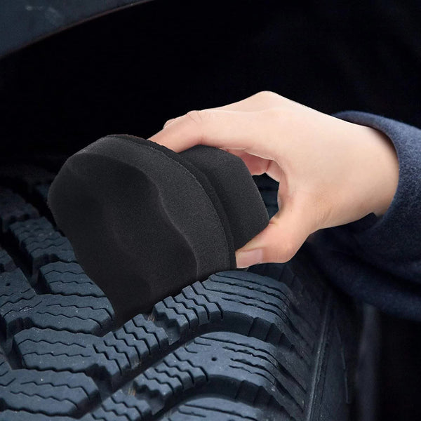 3 Pieces Tire Shine Applicator Dressing Pads Sponge Foam Gel Wet Car Detailing Reusable Cleaning Supplies For (Gray4.33 Inch) Cleaning Waxing & Valeti