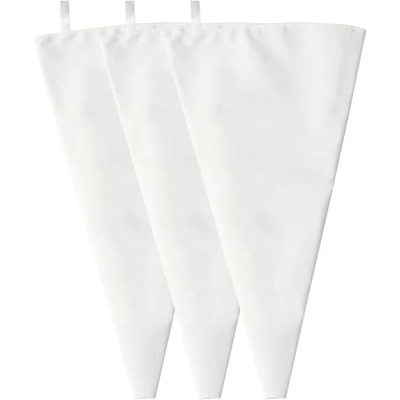 3 Pack Reusable Piping Bags 18 Inch Cloth Pastry Cake Decorating Icing Hangable Frosting Bags(White) Other Baking Accessories