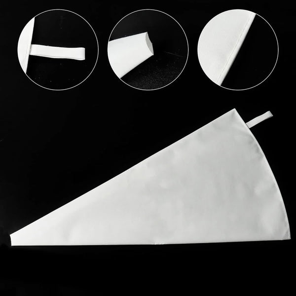 3 Pack Reusable Piping Bags 18 Inch Cloth Pastry Cake Decorating Icing Hangable Frosting Bags(White) Other Baking Accessories