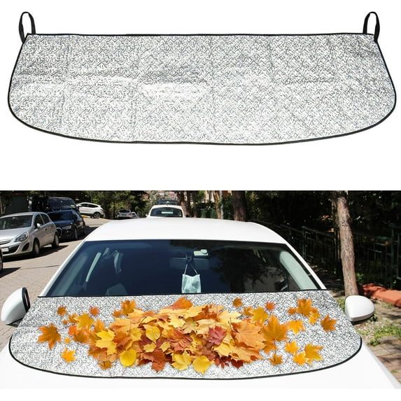 Car Front Windshield Cover Shade 66.9"A17.7" Snow For Fallen Leaf Dust And Universal Protector All Seasons(Silver) Car Covers