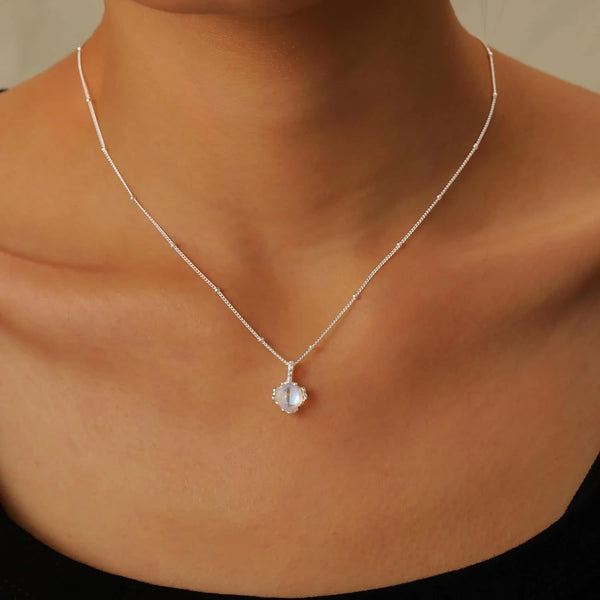925 Sterling Silver Moonstone Choker Necklace For Women New Beginnings Gift Necklaces & Pendants