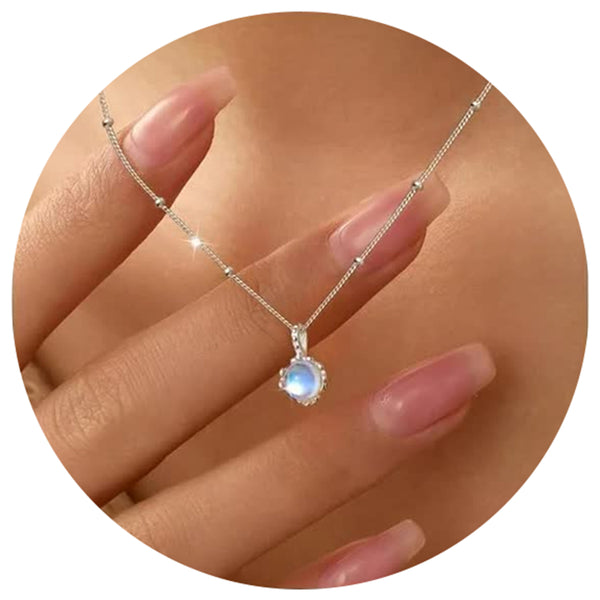 925 Sterling Silver Moonstone Choker Necklace For Women New Beginnings Gift Necklaces & Pendants