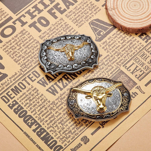 2 Pieces Longhorn Bull Eagle Letter J Belt Buckle Cowboy Western Rodeo For Men Belts