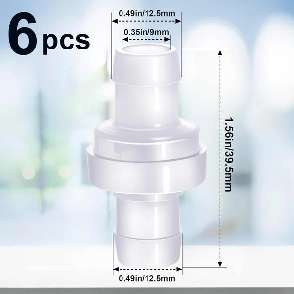6 Pack 1/2" Pvdf One Way Check Valves With Silicone Diaphragm Other Pump Parts & Accessories