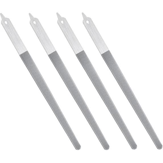 4 Pcs Diamond Deb Nail File Metal With Sharp Pointed Tip Stainless Steel Filer Files For Natural Nails Double Sided Manicure Pedicure Toenails Tools S