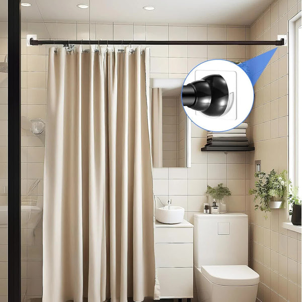 4 Pack Adhesive Shower Rod Holders No Drilling Transparent Wall Mount Shower Head Holders