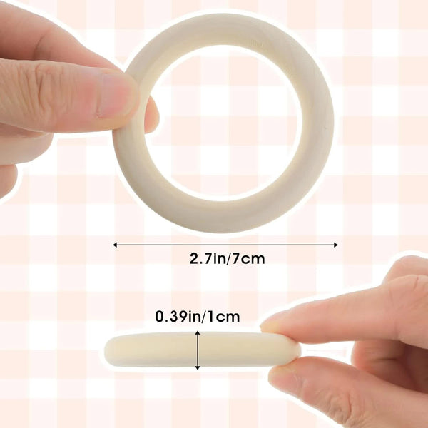 10 Pcs Unfinished Natural Wooden Rings For Crafts 70Mm/3 Inch Macrame Without Paint Diy Pendant Connectors Jewelry Making Supplies Wooden Pieces & Cra