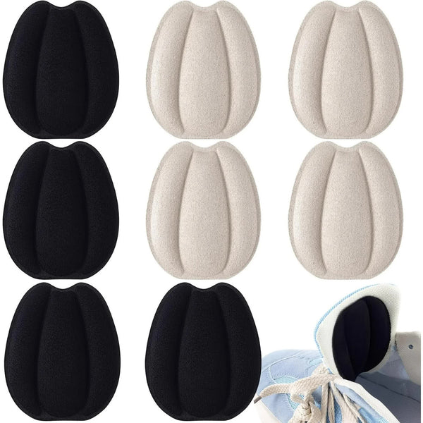4 Pairs Shoe Tongue Pads For Loose Shoes Black & Beige Insoles