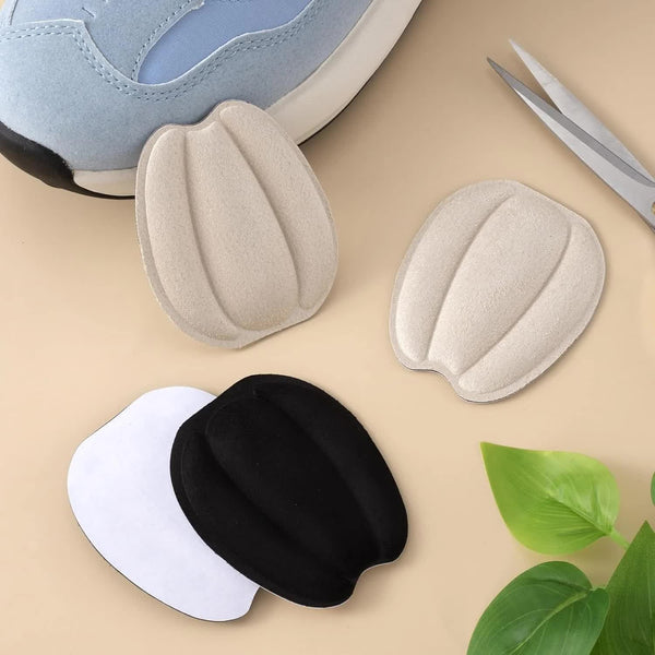 4 Pairs Shoe Tongue Pads For Loose Shoes Black & Beige Insoles