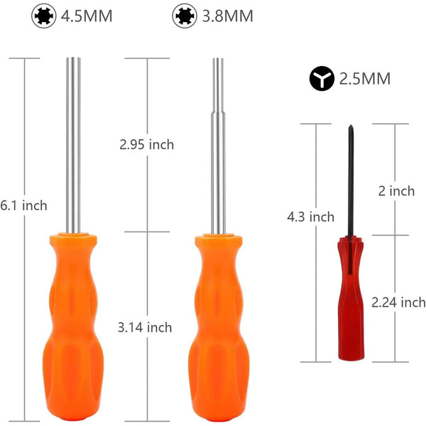 3 Pack Gamebit Security Screwdriver 3.8Mm And 4.5Mm 2.5Mm Triwing For Super Nintendo Snes Nes N64 Gameboy Screwdrivers