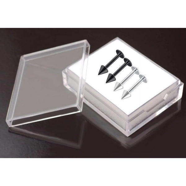4Pcs 16G Black Spike Labret Monroe Lip Cartilage Tragus Piercing Studs Body Piercing Jewellery
