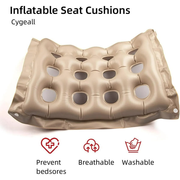 Inflatable Seat Cushions For Pressure Relief Wheelchair Air Bed Sore Comfortable Waffle Padsicream 17X17inch Cushions & Decorative Pillows