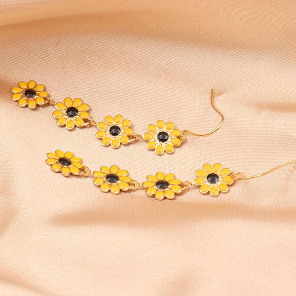 Boho Flower Dangle For Womenchic White Yellow Drop Statement Tropical Beach Jewelry Earrings