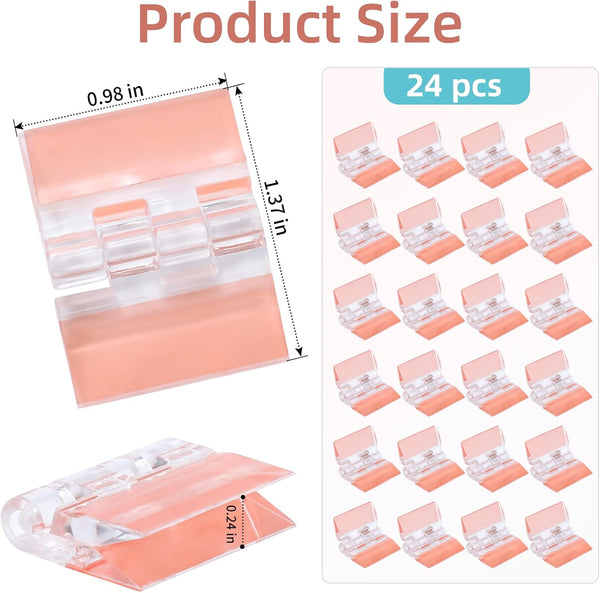 24Pcs Acrylic Hinges 1.4X1 Inch Clear Self Adhesive Folding For Diy Crafts Door Hinges