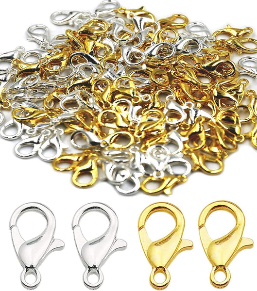 50 Pieces Stainless Steel Lobster Claw Clasps Silver & Gold Bracelet Necklace Findings For Diy Jewelry Making(21X12mm) Jewellery Cord & Wire