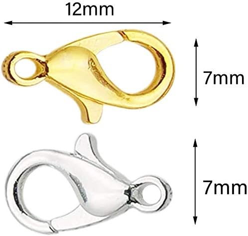 50 Pieces Stainless Steel Lobster Claw Clasps Silver & Gold Bracelet Necklace Findings For Diy Jewelry Making(21X12mm) Jewellery Cord & Wire
