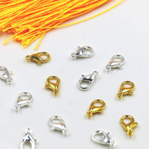 50 Pieces Stainless Steel Lobster Claw Clasps Silver & Gold Bracelet Necklace Findings For Diy Jewelry Making(21X12mm) Jewellery Cord & Wire