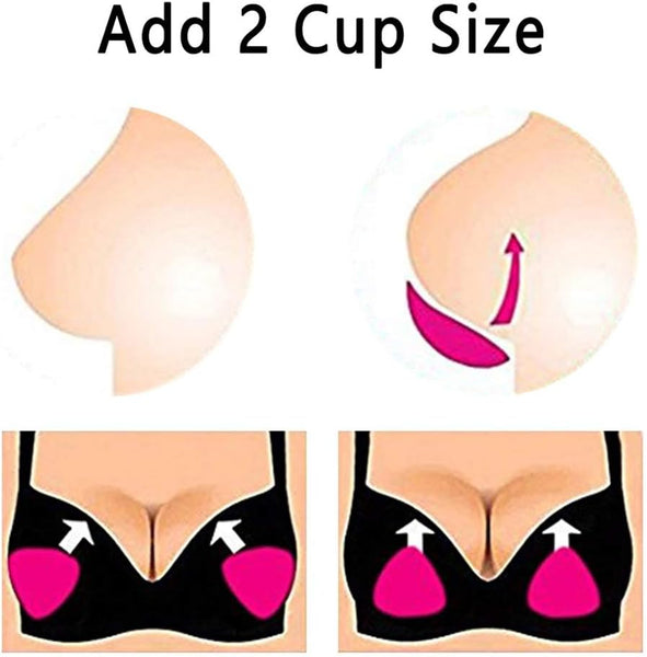 Silicone Bra Inserts Large Add 2 Cup Size Padding Bust Enhancer Transparent Color Bra Accessories