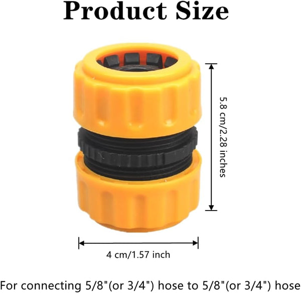 3 Pcs Garden Hose Repair Kit Durable Connector Extender 3/4" Or 5/8" Water Connectors Mender For Pipe Quick Connection Yellow Hoses