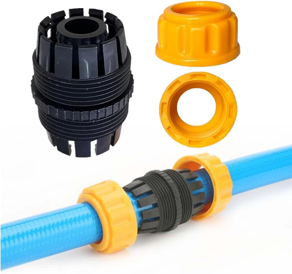 3 Pcs Garden Hose Repair Kit Durable Connector Extender 3/4" Or 5/8" Water Connectors Mender For Pipe Quick Connection Yellow Hoses