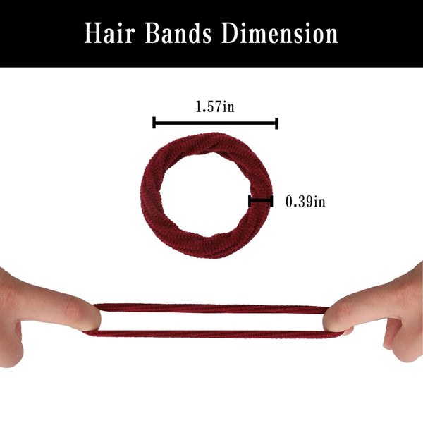 10 Pieces Thick Hair Ties Seamless Elastic For Women Girls Accessories Colorful Ponytail Holders With Pattern Texture No Crease Soft Bands Thin And Cu