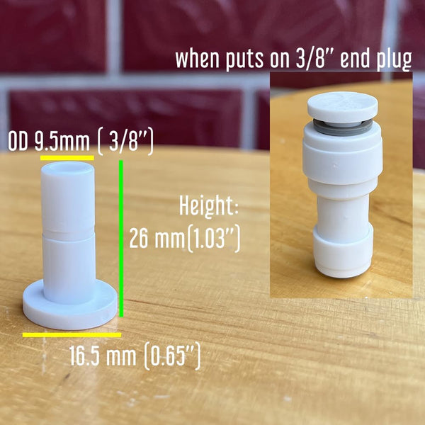2 Size 1/4'' And 3/8'' Plug End Cap For Ro System Reverse Osmosis Water Line Fittings Quick Connect Prevent Leak (Fits 1/4A Both In 10 Piece) White Ro