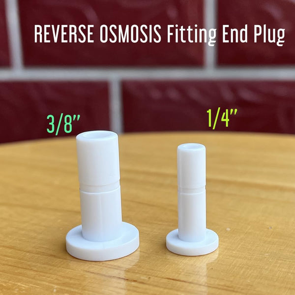 2 Size 1/4'' And 3/8'' Plug End Cap For Ro System Reverse Osmosis Water Line Fittings Quick Connect Prevent Leak (Fits 1/4A Both In 10 Piece) White Ro
