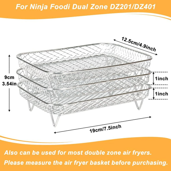 Stackable Stainless Steel Air Fryer Racks For Ninja Dual Air Fryer Accessories