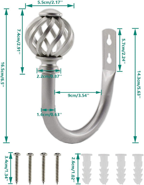 2 Pack Curtain Holdbacks U Shaped Wall Mounted Tieback Hooks Drapery Tiebacks Decorative Window Treatment Hardware For Home (Silver) Other Curtains &