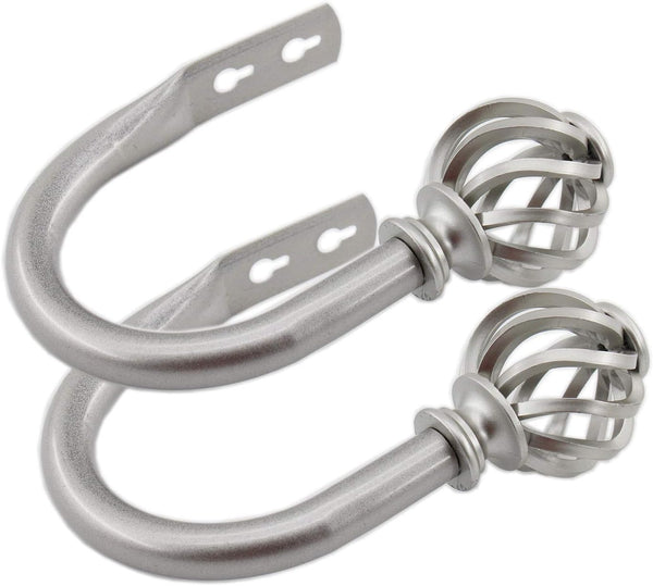 2 Pack Curtain Holdbacks U Shaped Wall Mounted Tieback Hooks Drapery Tiebacks Decorative Window Treatment Hardware For Home (Silver) Other Curtains &