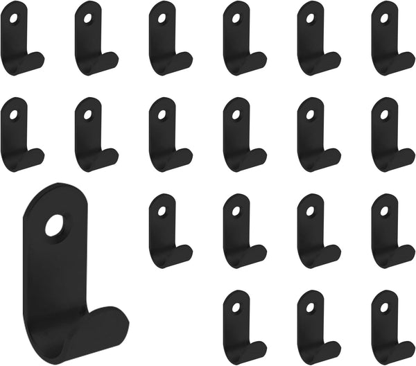 20Pcs Black Stainless Steel J Hooks For Wall Mounting 35X16mm Hooks & Hangers