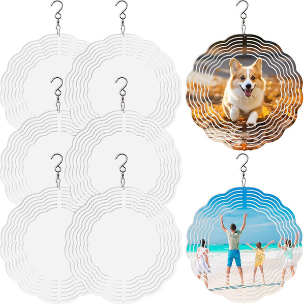 8 Pcs Inch Aluminum Sublimation Wind Spinner Blanks For Diy Gifts & Decor Fabric Transfers