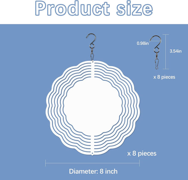 8 Pcs Inch Aluminum Sublimation Wind Spinner Blanks For Diy Gifts & Decor Fabric Transfers