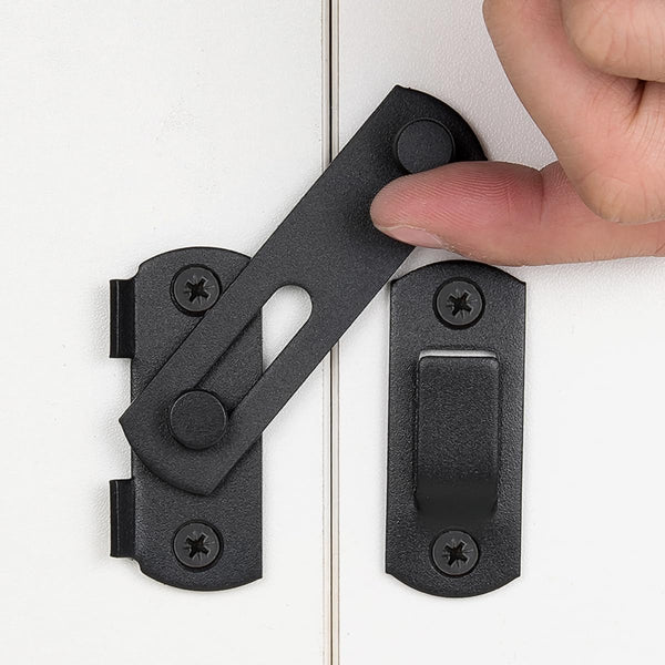 Barn Door Latch 2 Pack Matte Black Stainless Steel Sliding Lock Bi Fold Gate Cabinet Closet 2.75 X 2.02 Inch Door Locks & Lock Mechanisms