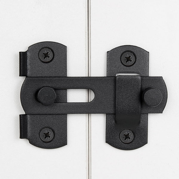 Barn Door Latch 2 Pack Matte Black Stainless Steel Sliding Lock Bi Fold Gate Cabinet Closet 2.75 X 2.02 Inch Door Locks & Lock Mechanisms