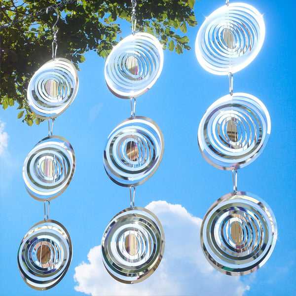 3D Stainless Steel Bird Deterrent Wind Spinner Garden Decor And Pest Control Repellents & Deterrents