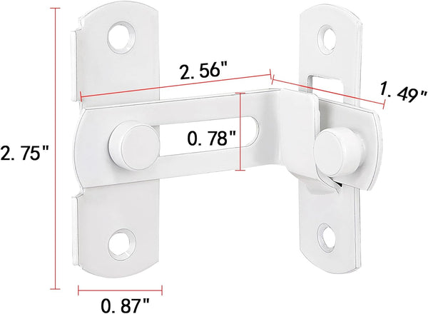 4 Pack White 90 Degree Stainless Steel Sliding Door Latches Door Locks & Lock Mechanisms