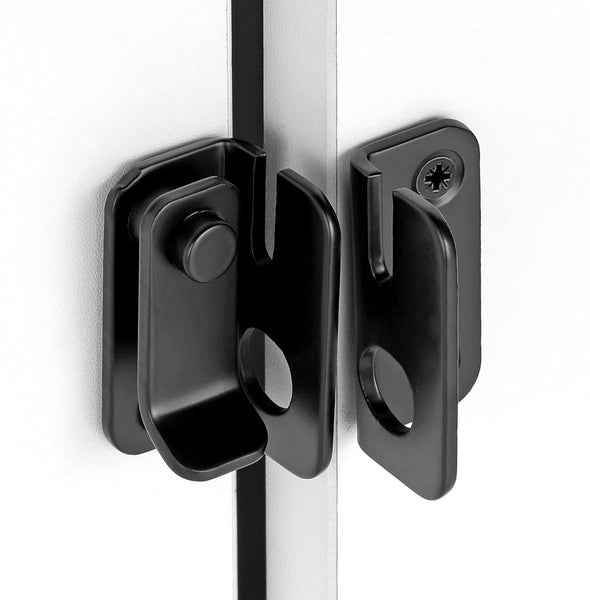 Flip Latches 2 Pack Black Stainless Steel Heavy Duty Barn Door Lock Cabinet Closet Sliding Hasp 1.81 X 1.77 Inch Barn Doors