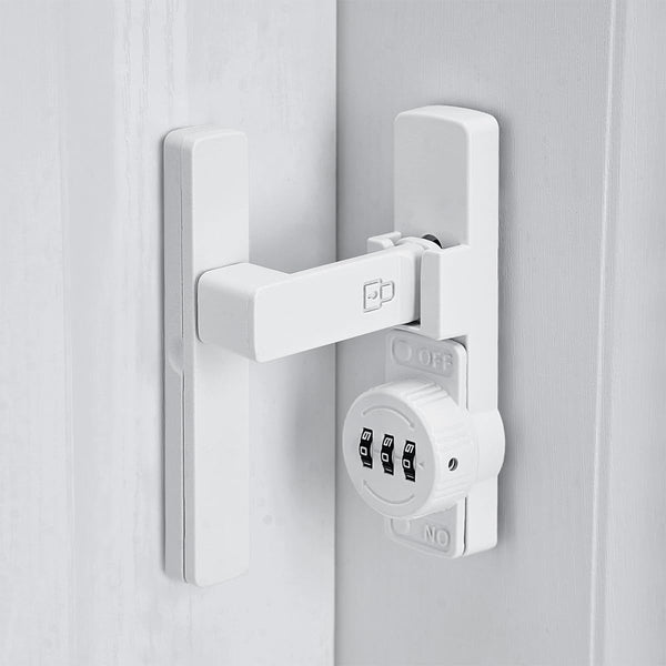 90 Degree Barn Door Lock Mechanical Password Flip Latch 3 Digit Combination Keyless Privacy For Windows Garden Cabinets Bathroom Sliding White Door Lo
